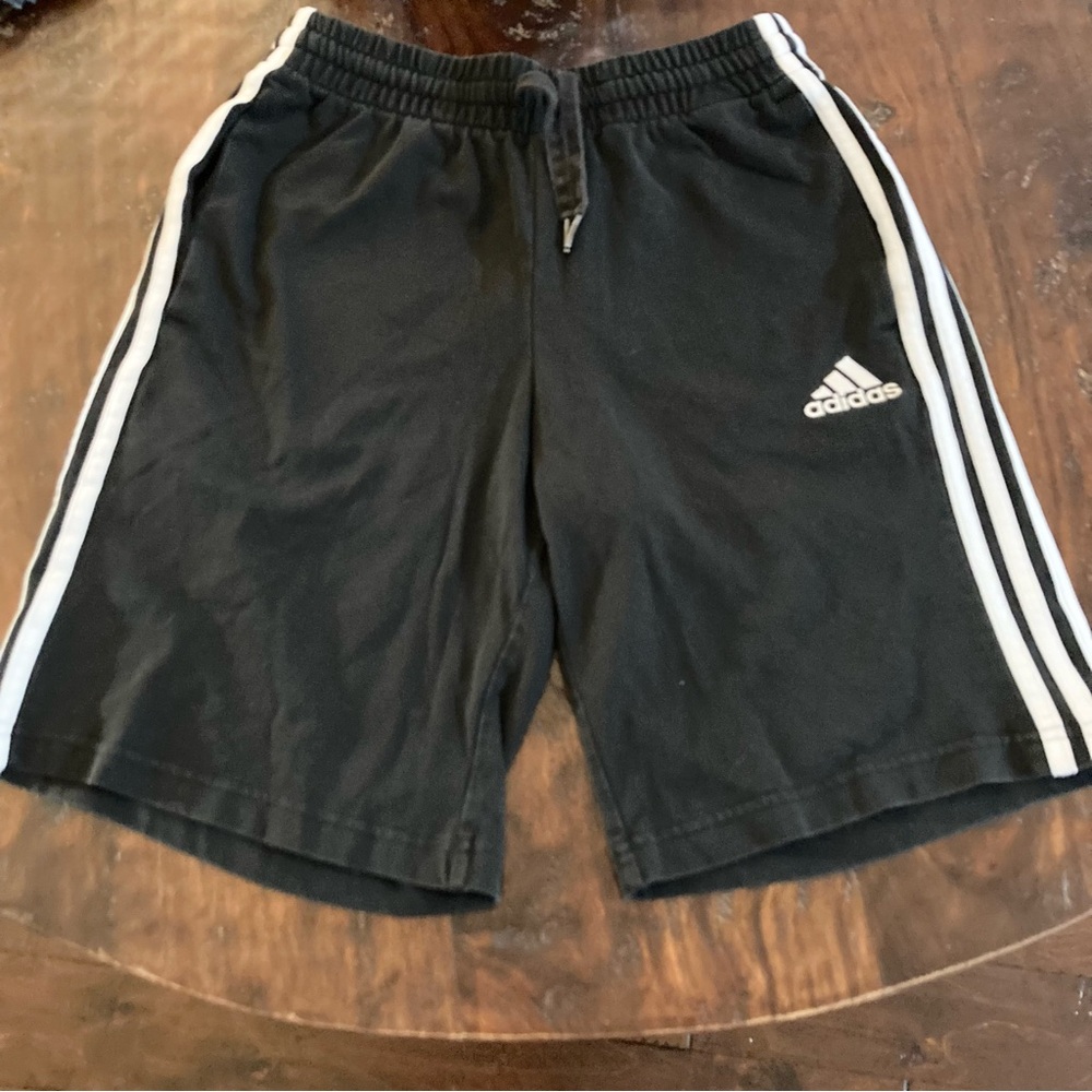 Adidas Men’s Black Athletic Shorts with White Stripe Size Small S